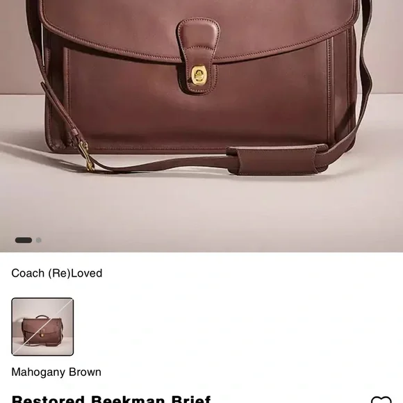 Beekman Coach Leather Briefcase - Picture 2 of 9